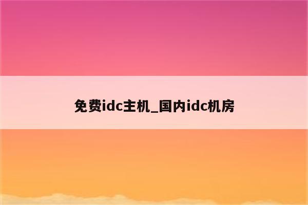 IDC主机与数字化转型：企业数据中心建设的核心议题(idc机房和服务器的区别)