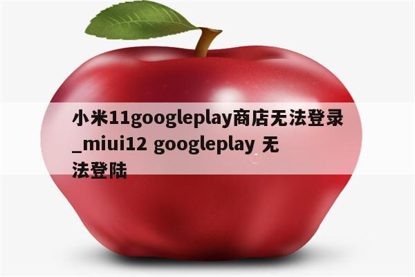 小米11googleplay商店无法登录_miui12 googleplay 无法登陆